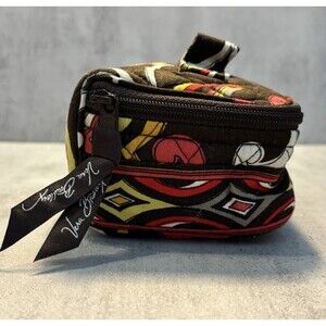 Vera Bradley Soft Zip Travel/Jewelry Case-Puccini- Brown & Multicolor Flowers